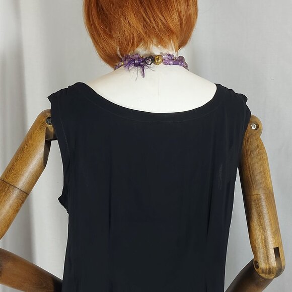 Raindrops Black Polly Cocktail Top - Picture 3 of 3